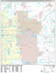 East Lansing Wall Map Premium Style 2026